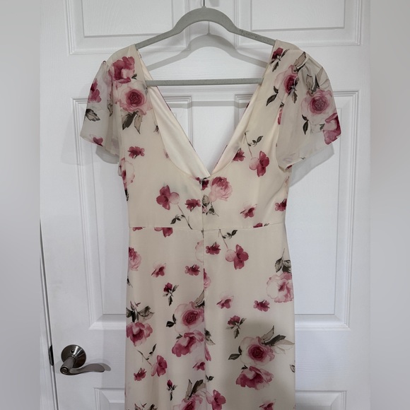 Gift of Love Cream Floral Print Short Sleeve Maxi Dress - Picture 8 of 8